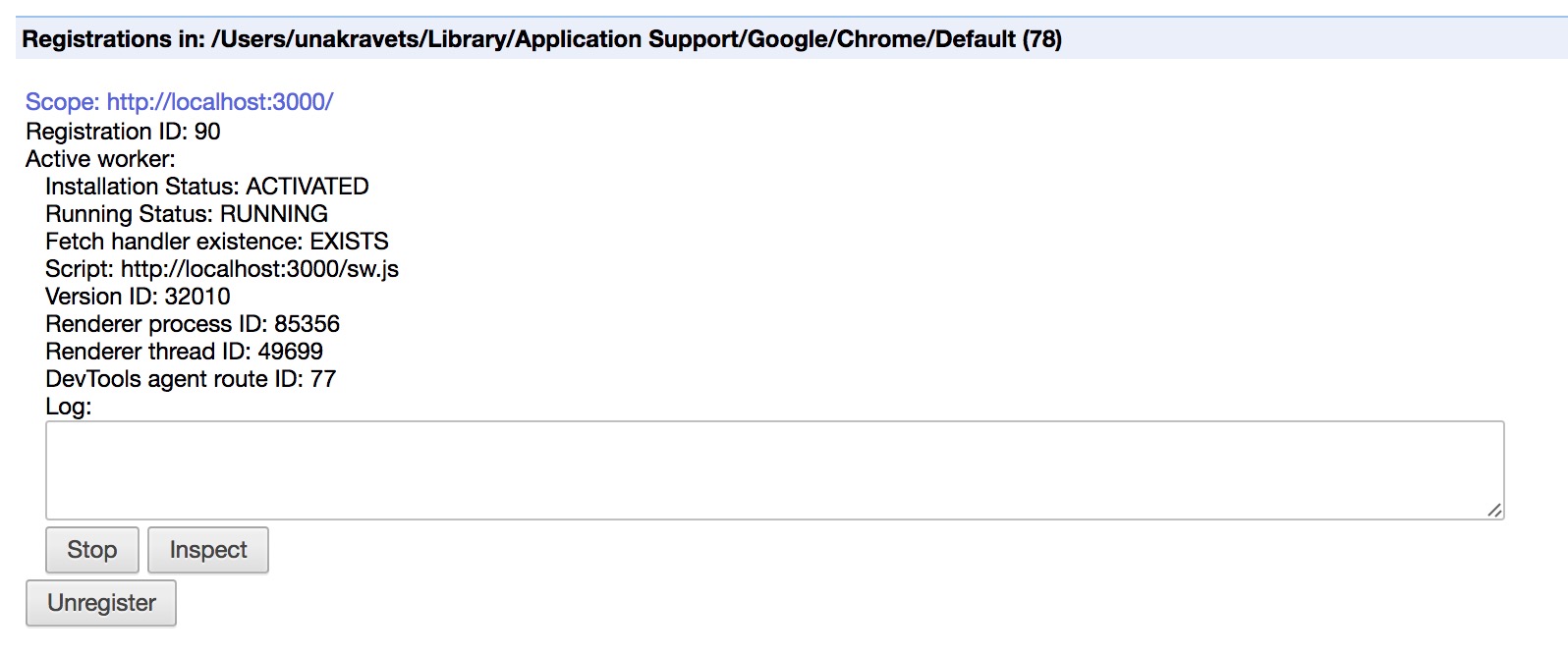 What service worker looks like in the background